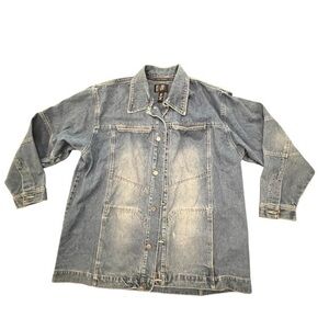 VTG Y2K Ruff‎ Ryders DMX Blue Oversized Hip Hop Western Denim Jacket XXL Chore